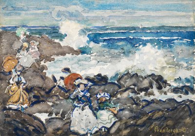 Rochers et Vagues et Figures - Maurice Brazil Prendergast